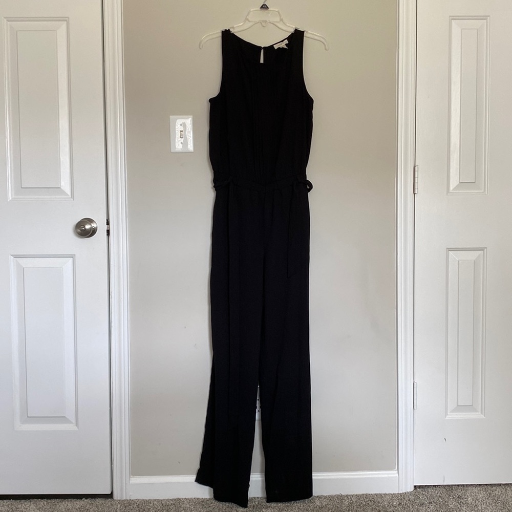 LOFT sleeveless flowy black jumpsuit